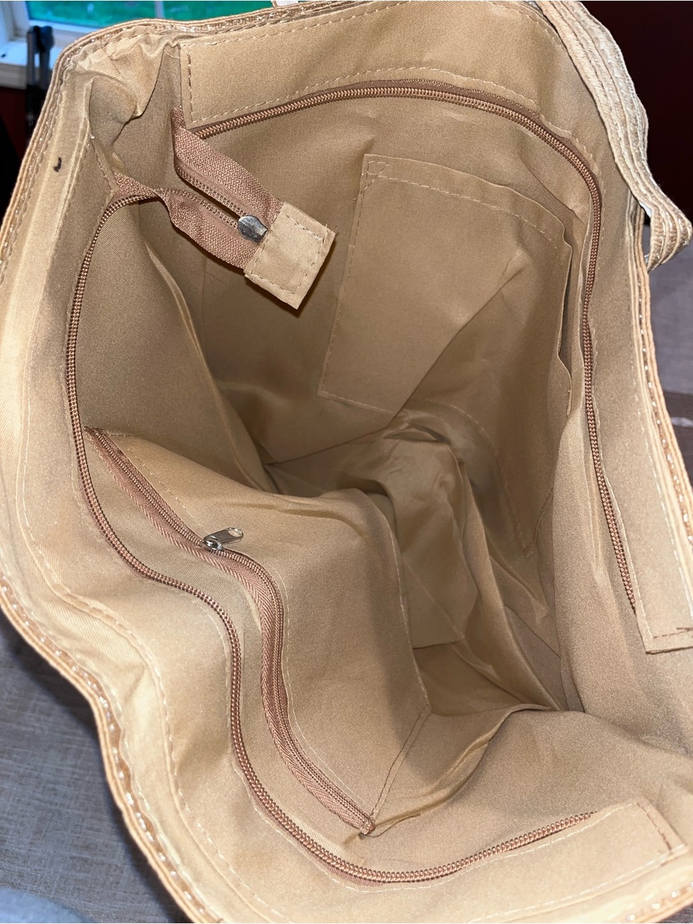 Everyday Natural Straw Tote Bag - Beige Shoulder Tote - Picture 5 of 8